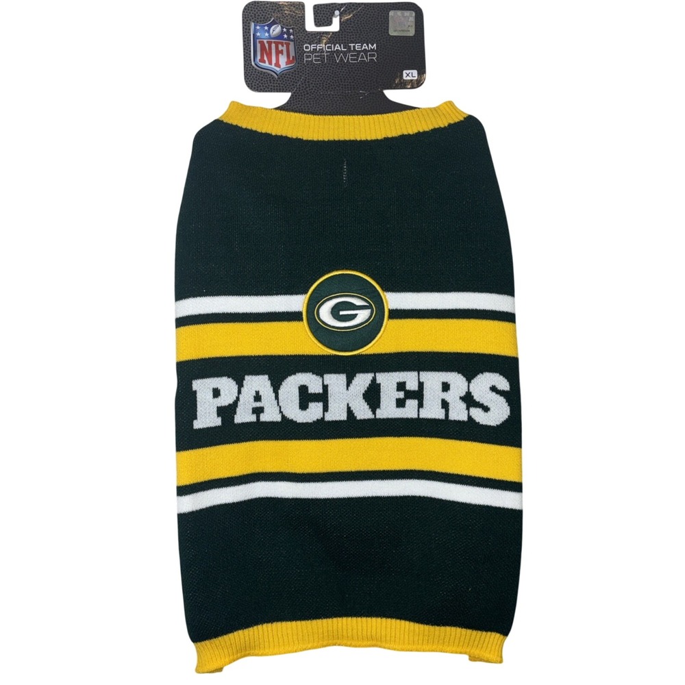 Pets First NFL Dog Sweater Warm & Cozy Knit Pet‎ Sweater NFL Green Bay Packers